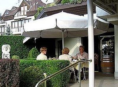 Terrasse à l'Hôtel Molnar à Buda, sur le mont Széchenyi, dans la plus belle zone verte de Budapest - Hotel Molnar Budapest - hôtel 3 étoiles à Budapest