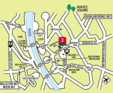 Hotel Ibis Budapeszt - Mapa orientacyjna - ✔️ Hotel Ibis Budapest City*** - hotel w sercu miasta Budapeszt, Węgry /Ibis Emke/ 