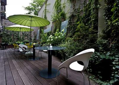 Terraza a los pies del Castillo de Buda en Budapest - Hotel Lanchid 19 en Budapest - Lánchíd 19 Hotel**** Budapest - design hotel Budapest