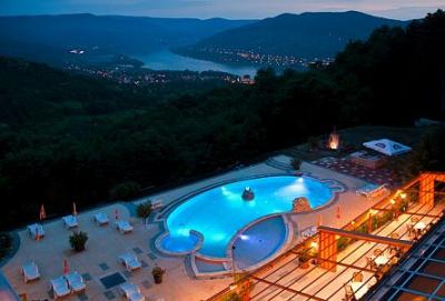 Panoramic view of the Danube from the window of the Hotel Silvanus - ✔️ Silvanus**** Hotel Visegrad - Cut price wellness hotel at the Danube Bend in Visegrad with panoramic view on the Danube