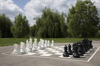 Outdoor chessboard in Hotel Zichy Park - active relaxing in Bikacs, Hungary