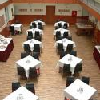 Breakfast room of Atlantic Hotel in the downtown of Budapest