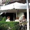 Terrasse im Hotel Molnar in Buda, auf dem Szechenyi-Berg, im schönsten Grünviertel von Budapest