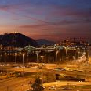 Panoramic view to the river Danube and Gellert hill from Hotel Ibis Styles Budapest City