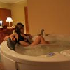 Baño con jacuzzi en el Hotel Aquarell Cegléd Baño con jacuzzi en el Hotel Aquarell Cegléd